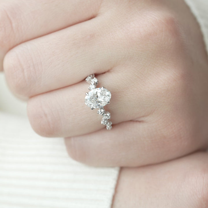 The Mona Oval Lab Diamond Moissanite Engagement Ring *Shown with 1.5 ct #material_white