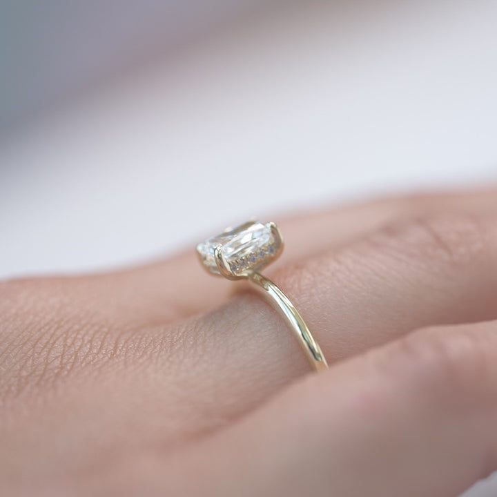 The Liberty Radiant Lab Diamond Moissanite Engagement Ring *Shown with 1 ct #material_gold