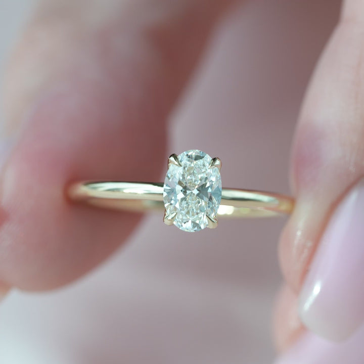 The Abby Oval Lab Diamond Moissanite Engagement Ring *Shown with 1 ct #material_gold