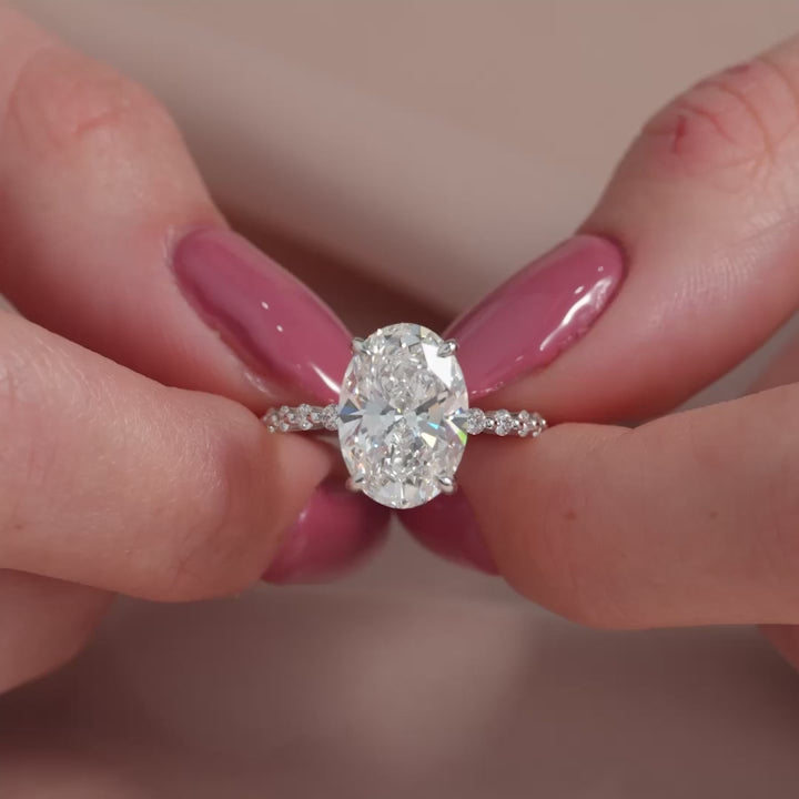 The Kimora Oval Lab Diamond Moissanite Engagement Ring *Shown with 6.5 ct #material_white