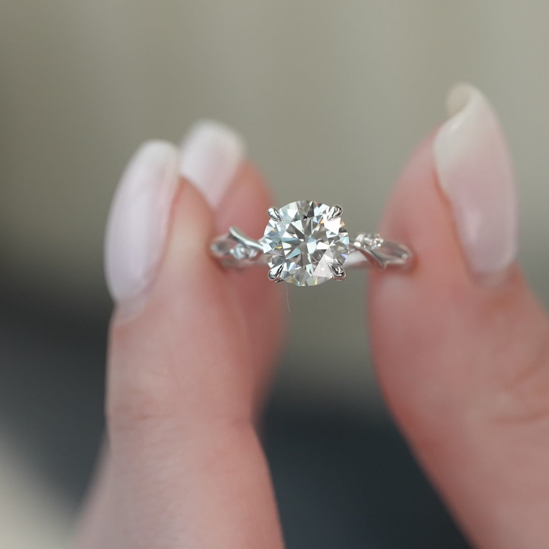 The Coco Round Lab Diamond Moissanite Engagement Ring