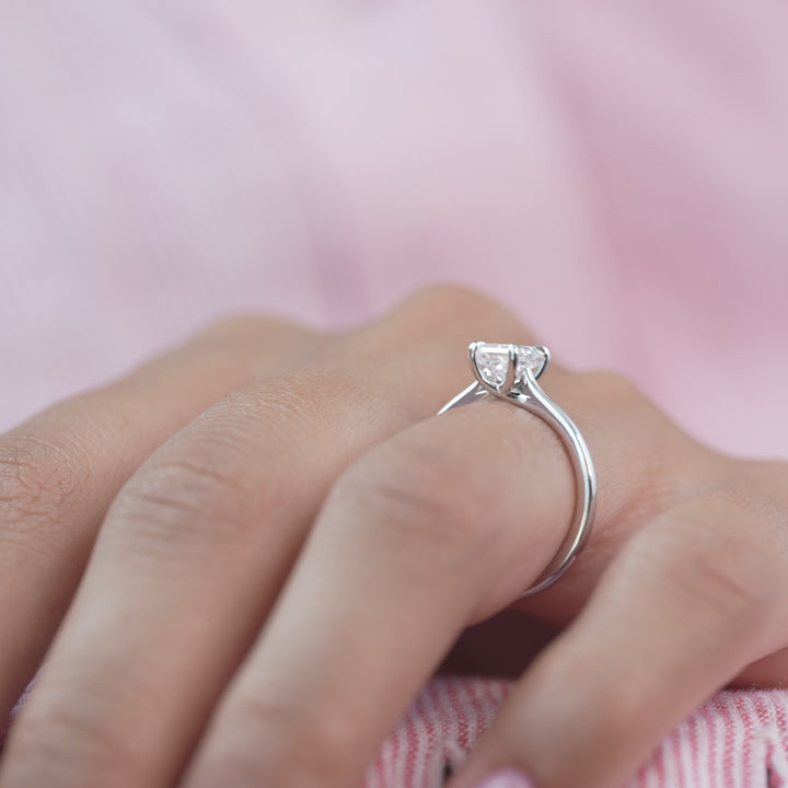 The Lacole Radiant Lab Diamond Moissanite Engagement Ring *Shown with 1 ct #material_white