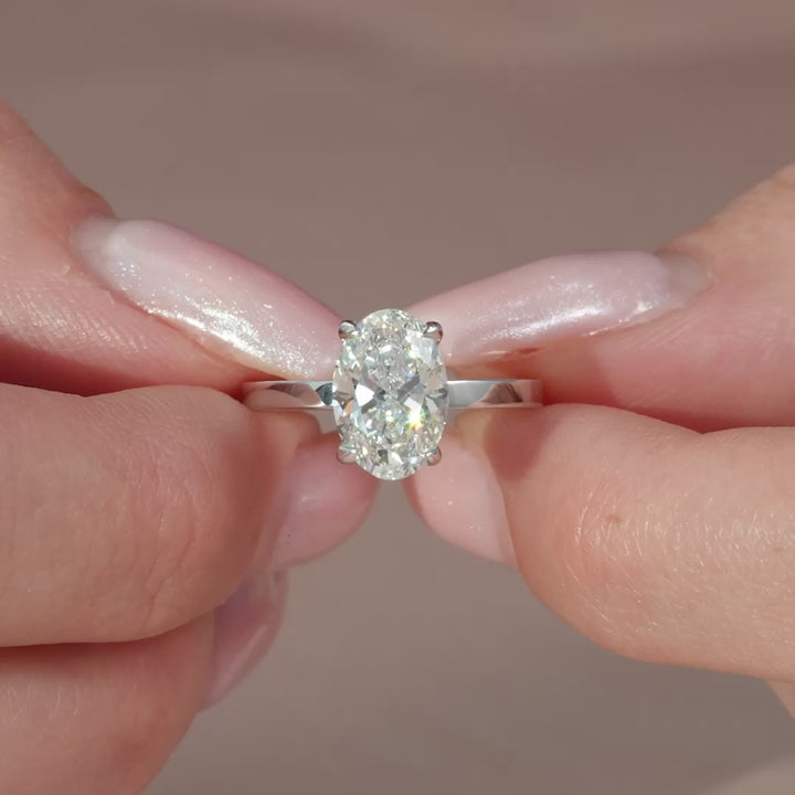 The Estella Oval Lab Diamond Moissanite Engagement Ring *Shown with 2 ct #material_white