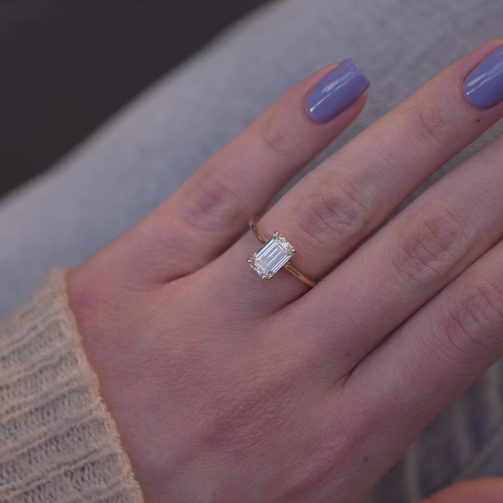 The Lacole Emerald Lab Diamond Moissanite Engagement Ring *Shown with 2 ct #material_gold