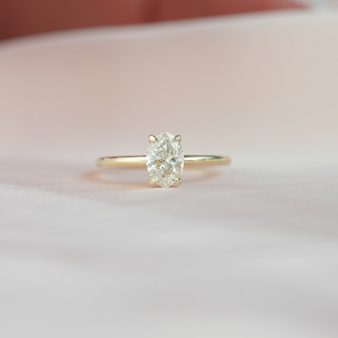 The Liberty Oval Lab Diamond Moissanite Engagement Ring