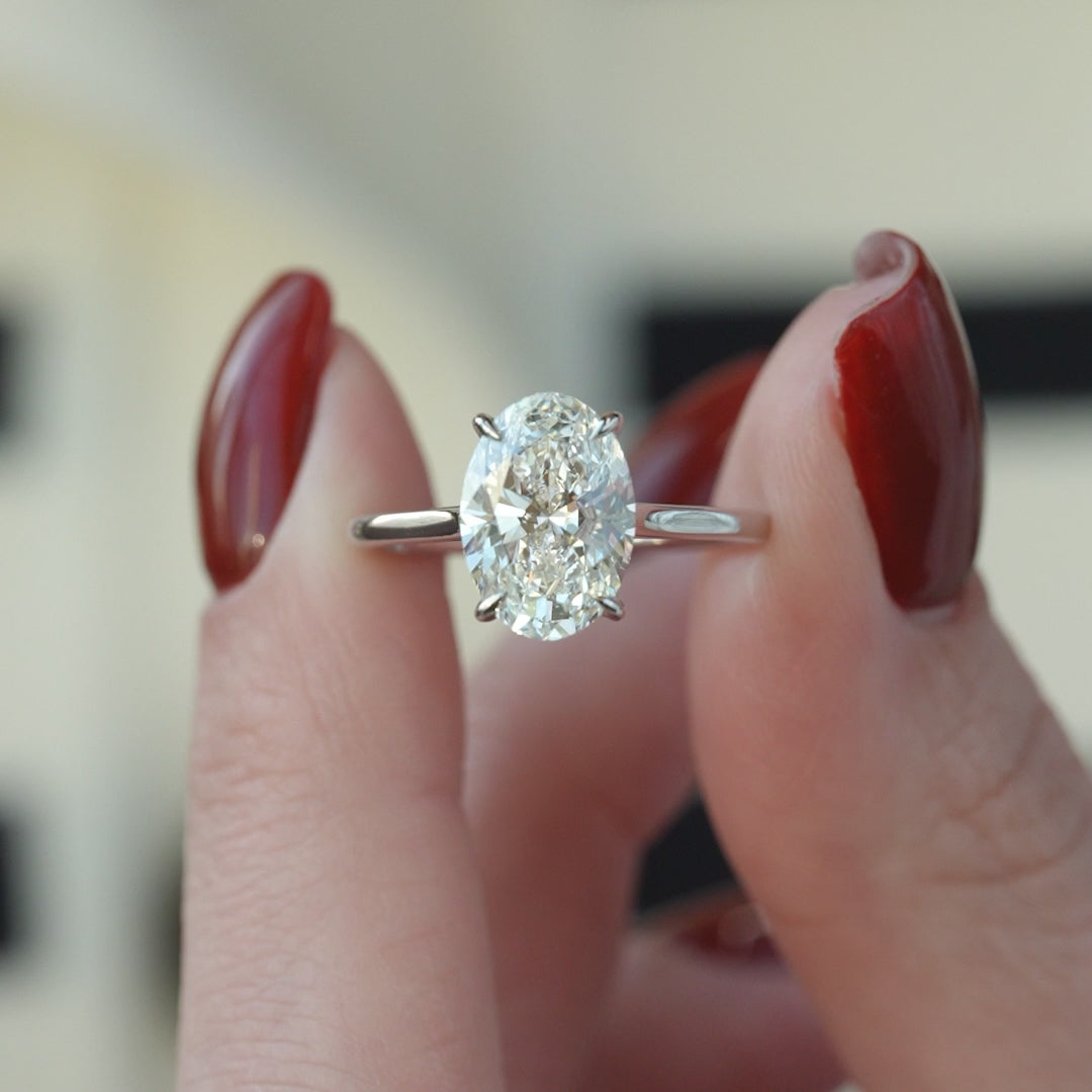 The Natasha Oval Lab Diamond Moissanite Engagement Ring