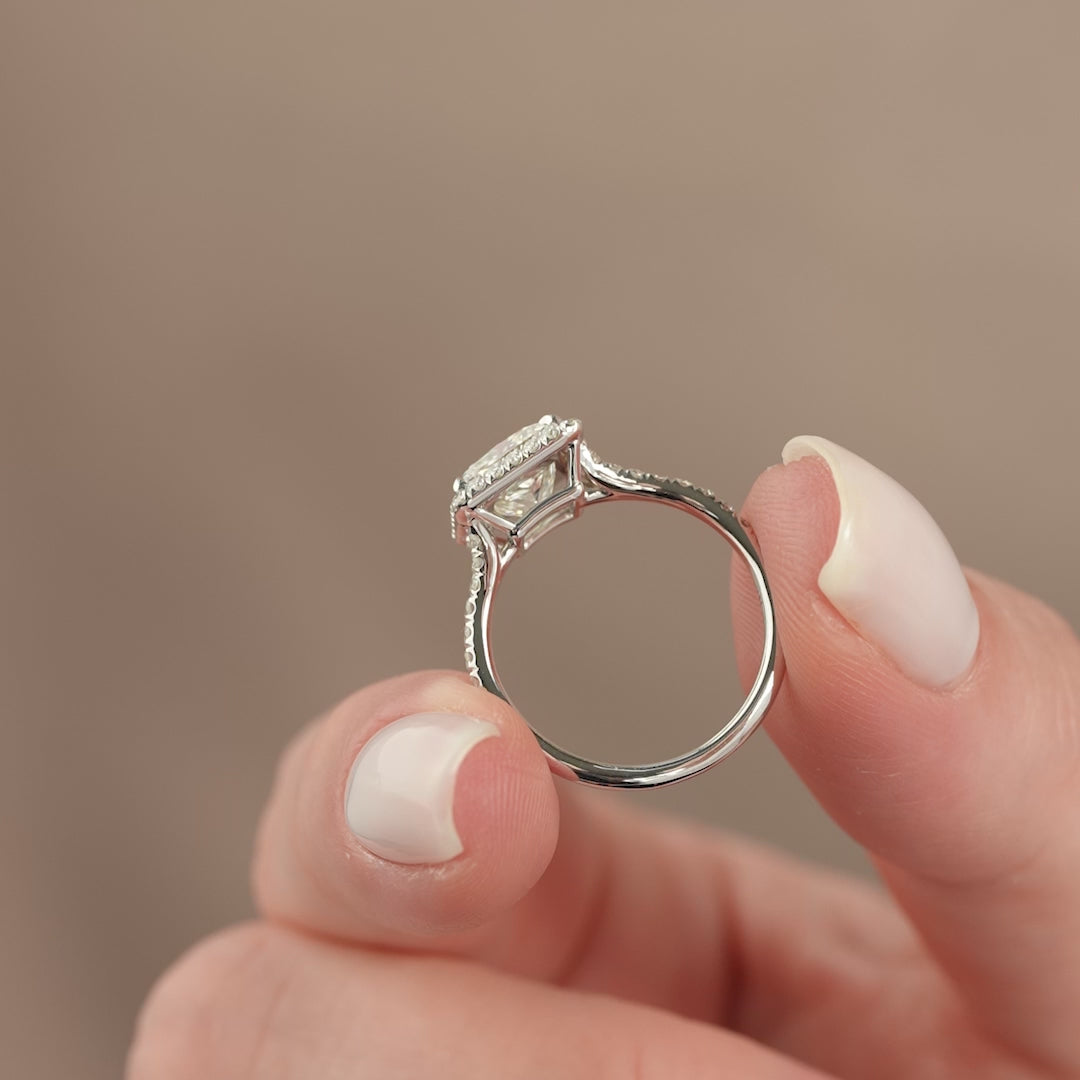 The Molly Princess Lab Diamond Moissanite Engagement Ring