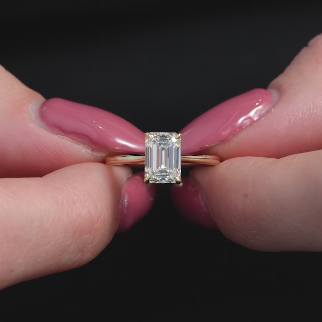 The Mabel Emerald Lab Diamond Moissanite Engagement Ring