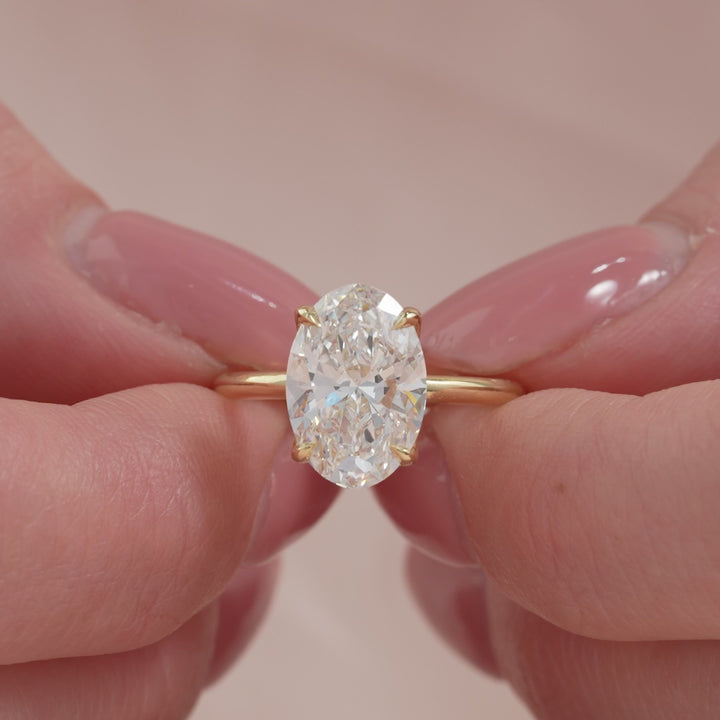 The Abby Oval Lab Diamond Moissanite Engagement Ring *Shown with 3.5 ct #material_gold