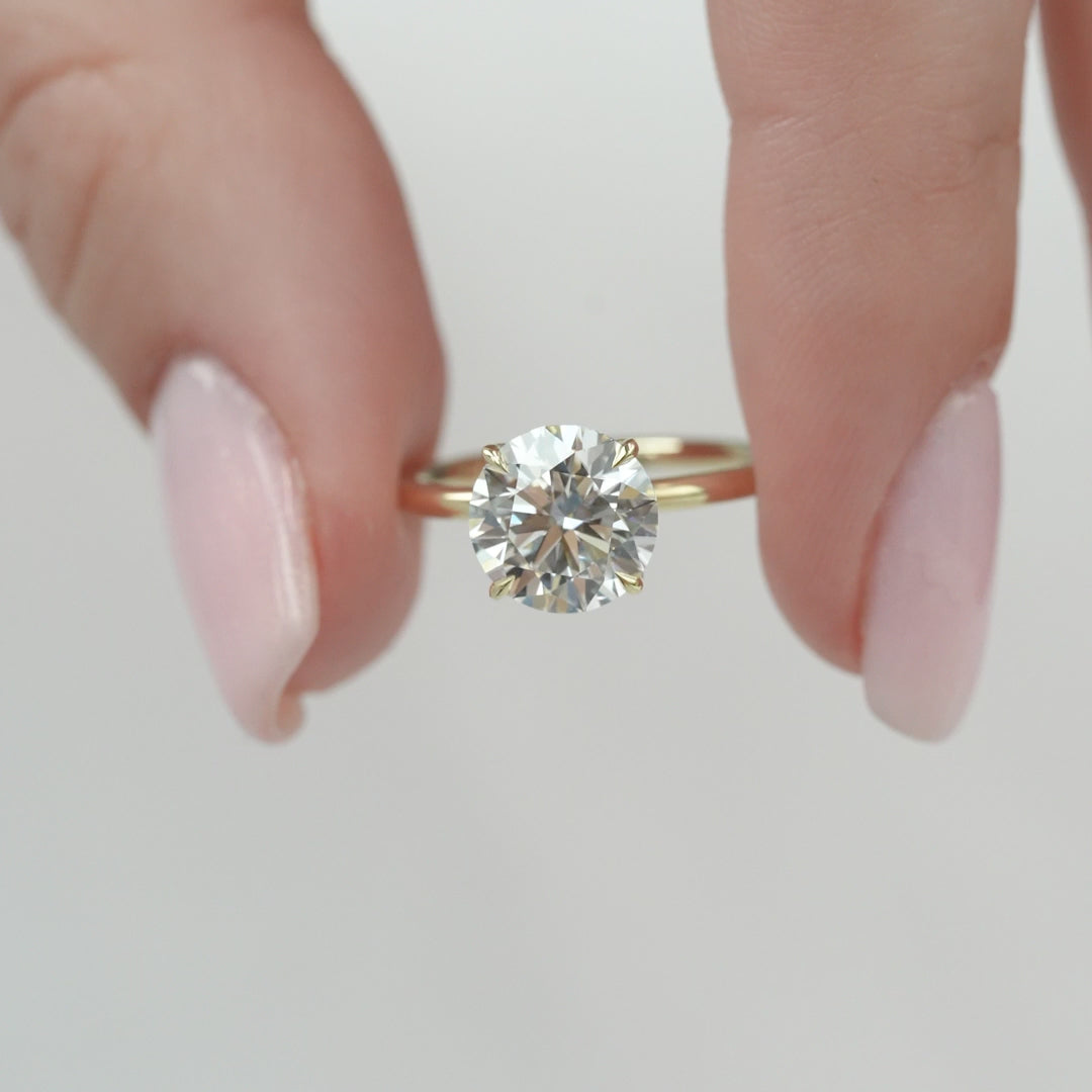 The Logan Round Lab Diamond Moissanite Engagement Ring