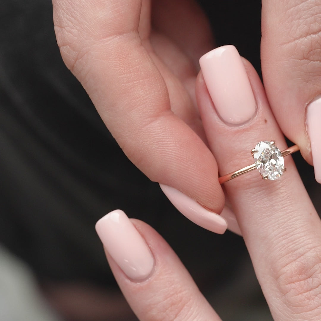 The Cecelia Oval Lab Diamond Moissanite Engagement Ring