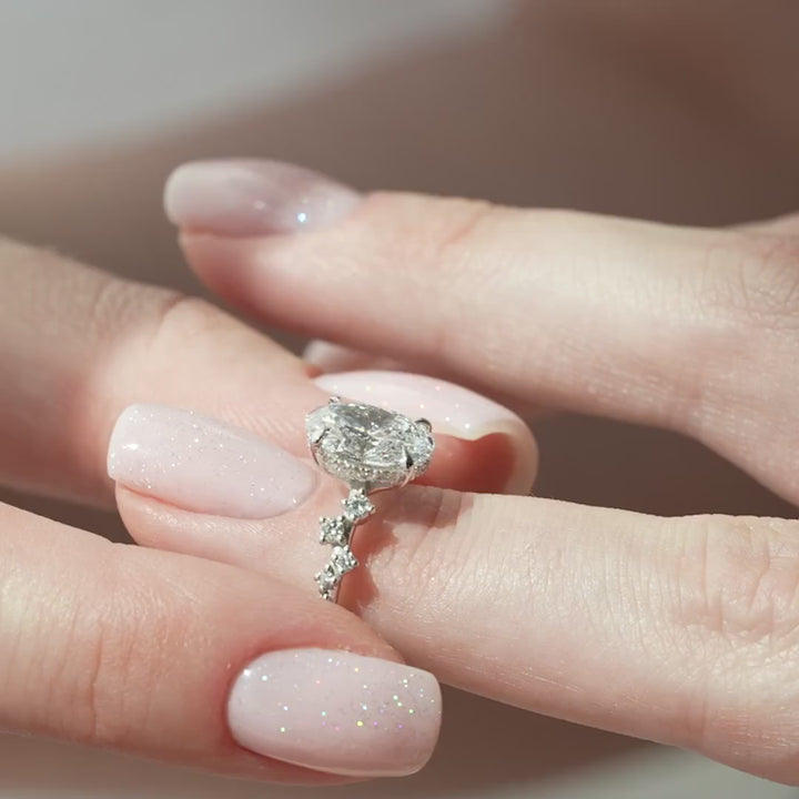 The Mona Oval Lab Diamond Moissanite Engagement Ring *Shown with 2 ct #material_white
