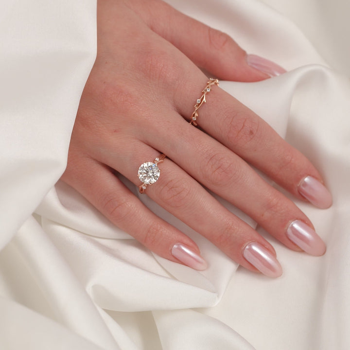The Coco Round Lab Diamond Moissanite Engagement Ring *Shown with 2.5 ct #material_rose
