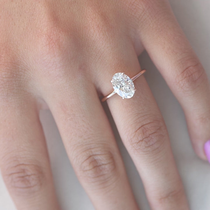 The Liberty Oval Lab Diamond Moissanite Engagement Ring *Shown with 2 ct #material_rose