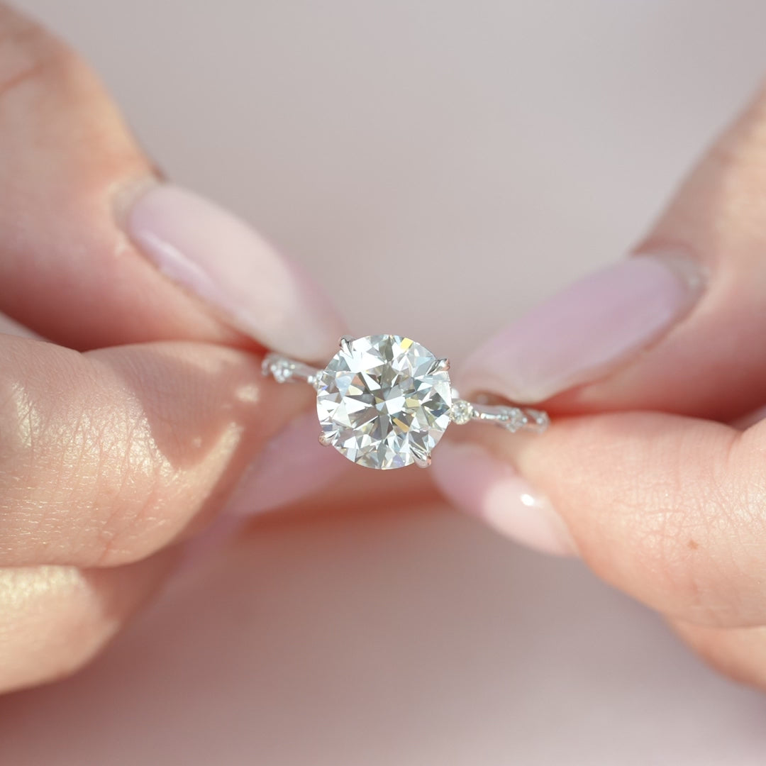 The Morgan Round Lab Diamond Moissanite Engagement Ring
