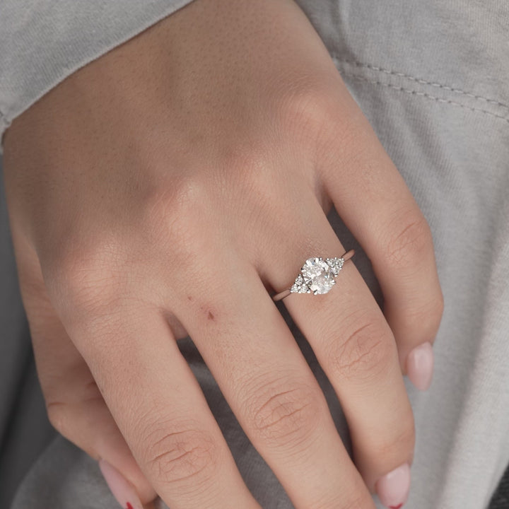 The Summer Oval Lab Diamond Moissanite Engagement Ring *Shown with 1 ct #material_white