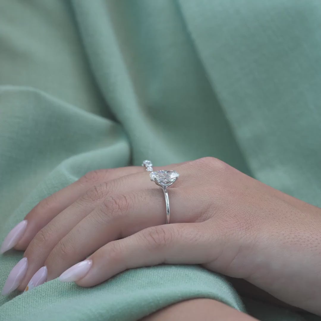 The Abby Oval Lab Diamond Moissanite Engagement Ring