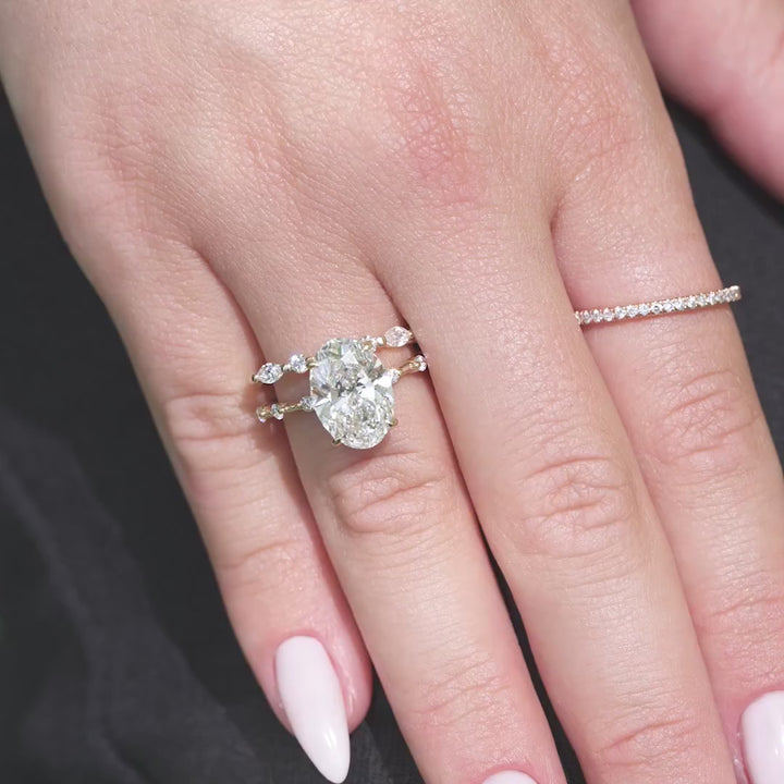 The Hidden Halo Morgan Oval Lab Diamond Moissanite Engagement Ring *Shown with 3 ct #material_gold