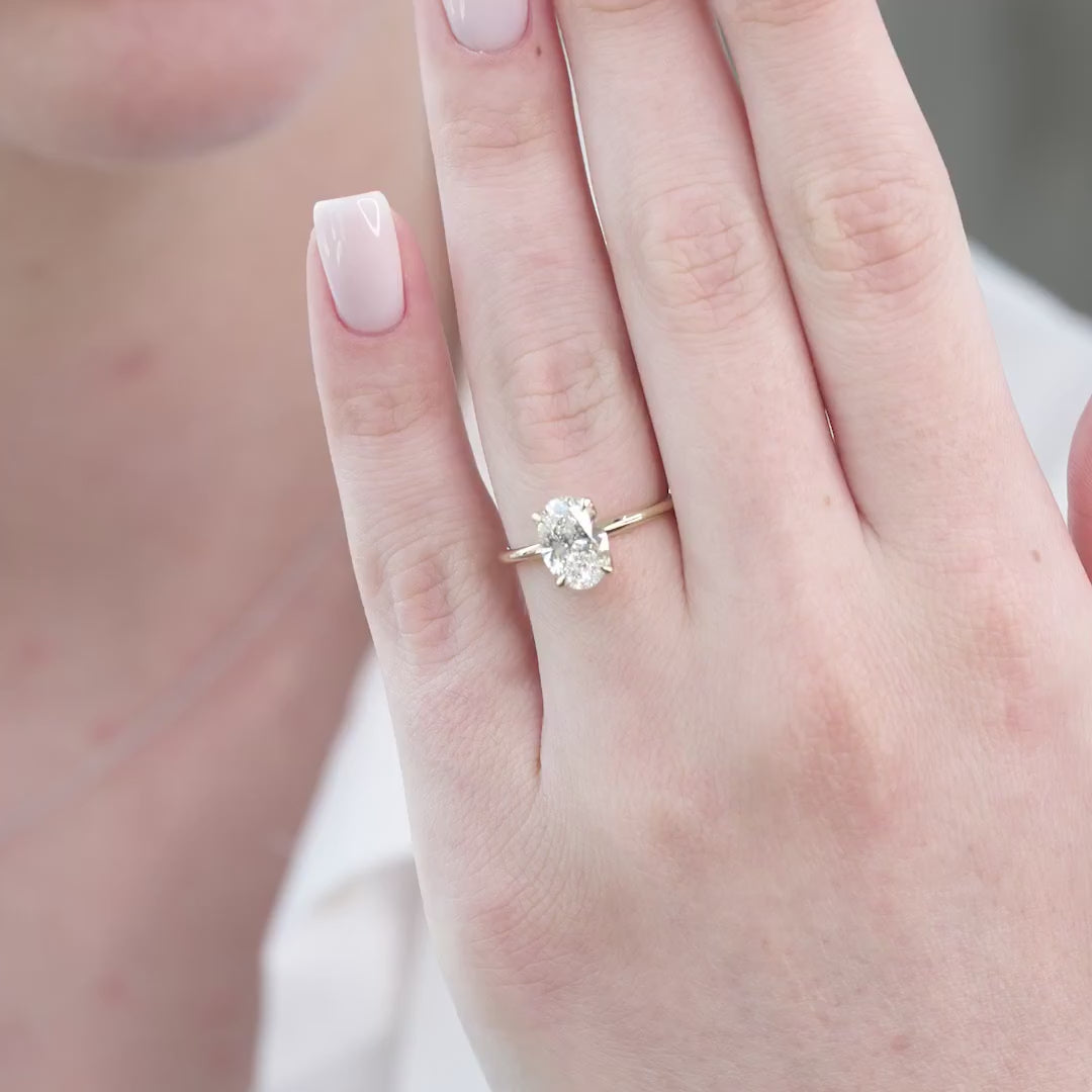 The Abby Oval Lab Diamond Moissanite Engagement Ring