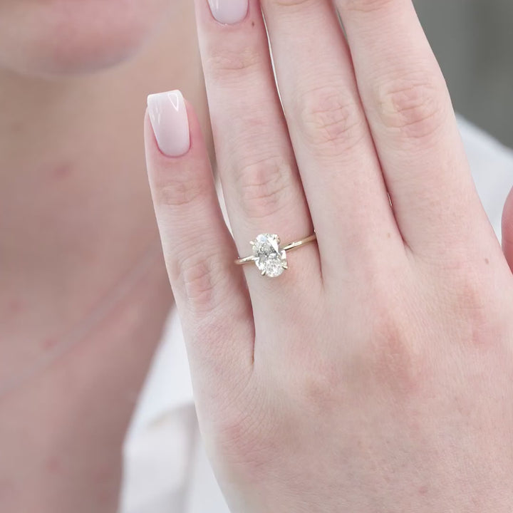 The Abby Oval Lab Diamond Moissanite Engagement Ring *Shown with 2 ct #material_gold