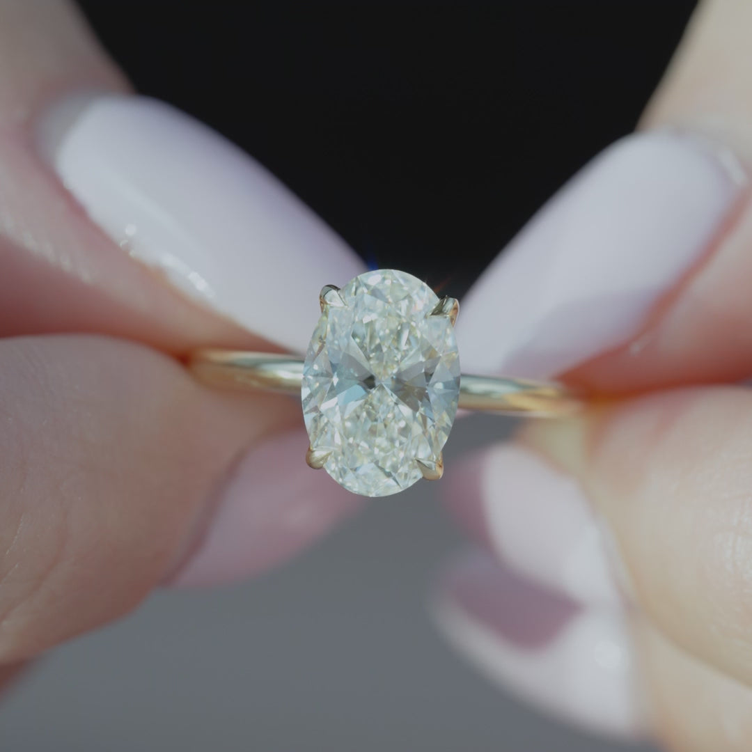 The Abby Oval Lab Diamond Moissanite Engagement Ring