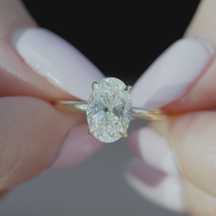 The Abby Oval Lab Diamond Moissanite Engagement Ring *Shown with 2.5 ct #material_gold