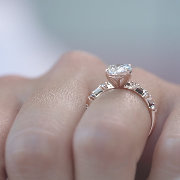 The Morgan Oval Lab Diamond Moissanite Engagement Ring *Shown with 2 ct #material_rose