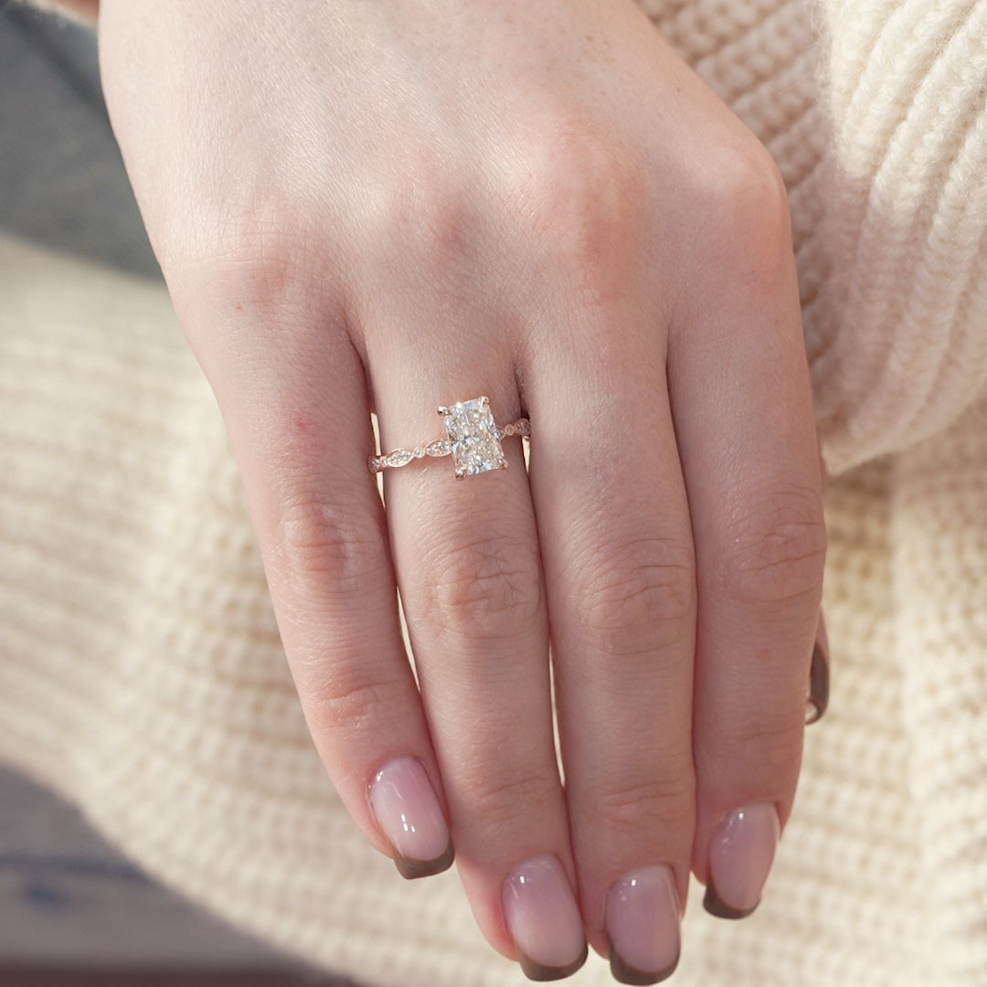 The Juliet Radiant Lab Diamond Moissanite Engagement Ring