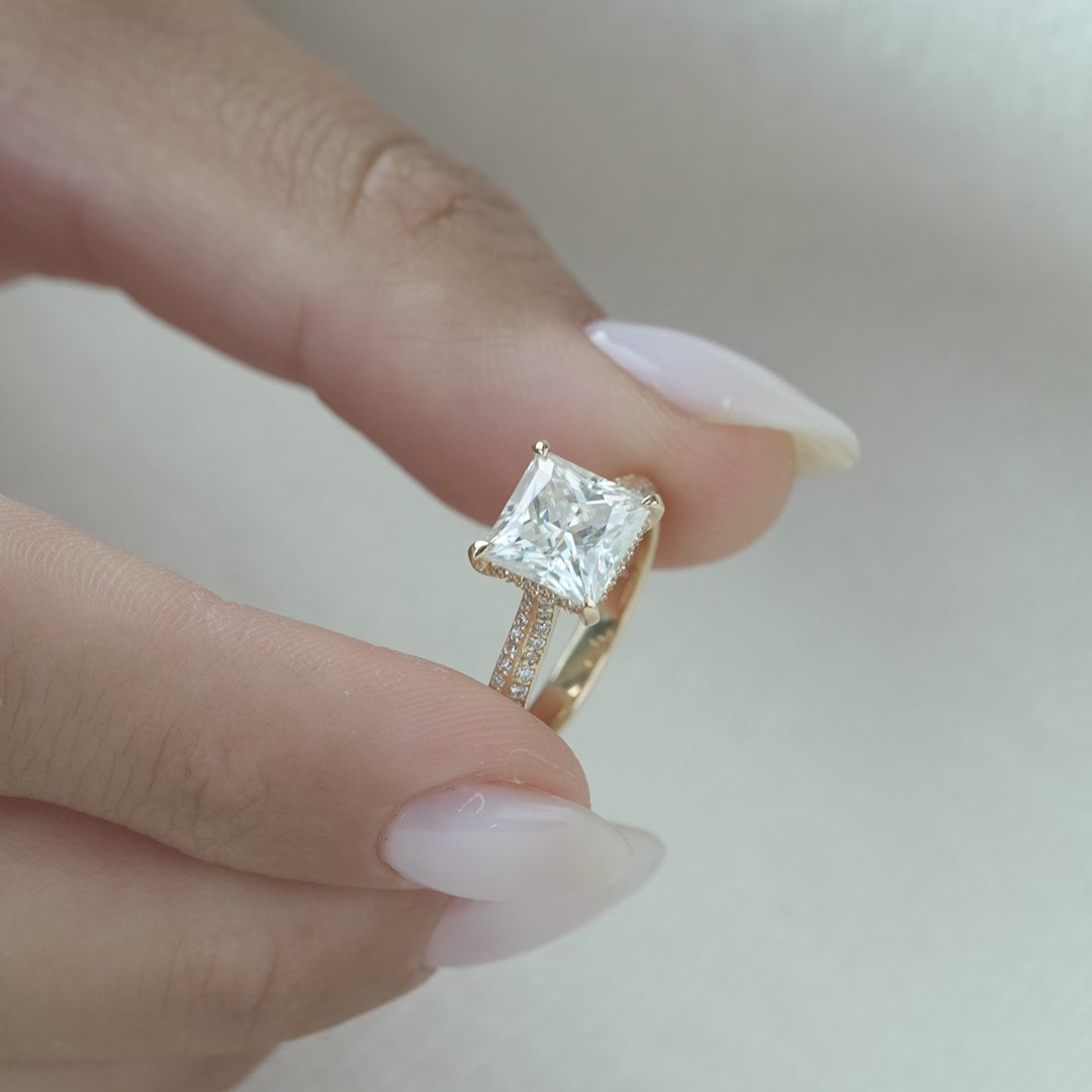 The Kaira Princess Lab Diamond Moissanite Engagement Ring