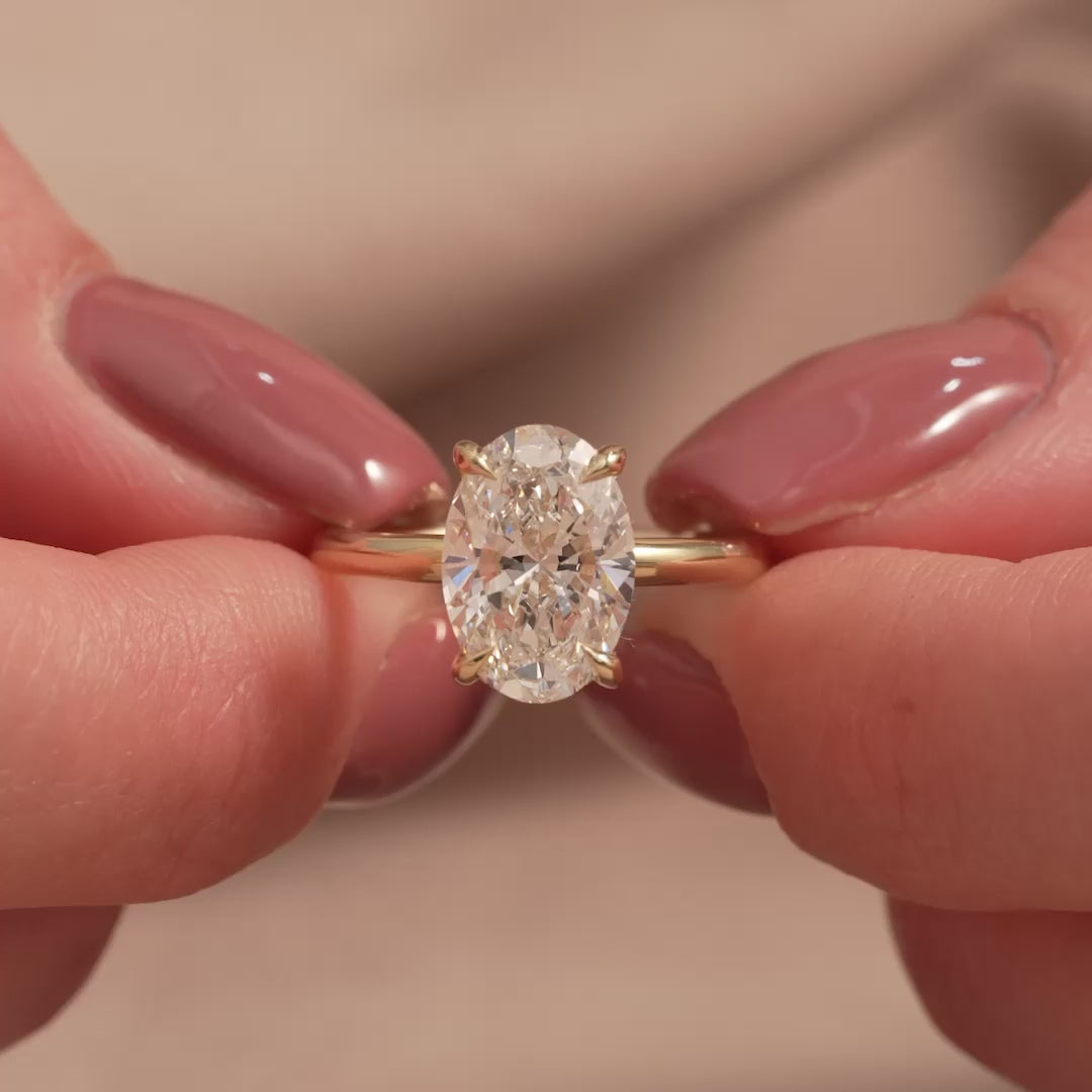 The Liberty Oval Lab Diamond Moissanite Engagement Ring