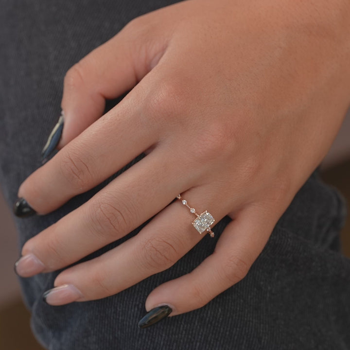 The Morgan Radiant Lab Diamond Moissanite Engagement Ring *Shown with 1 ct #material_rose