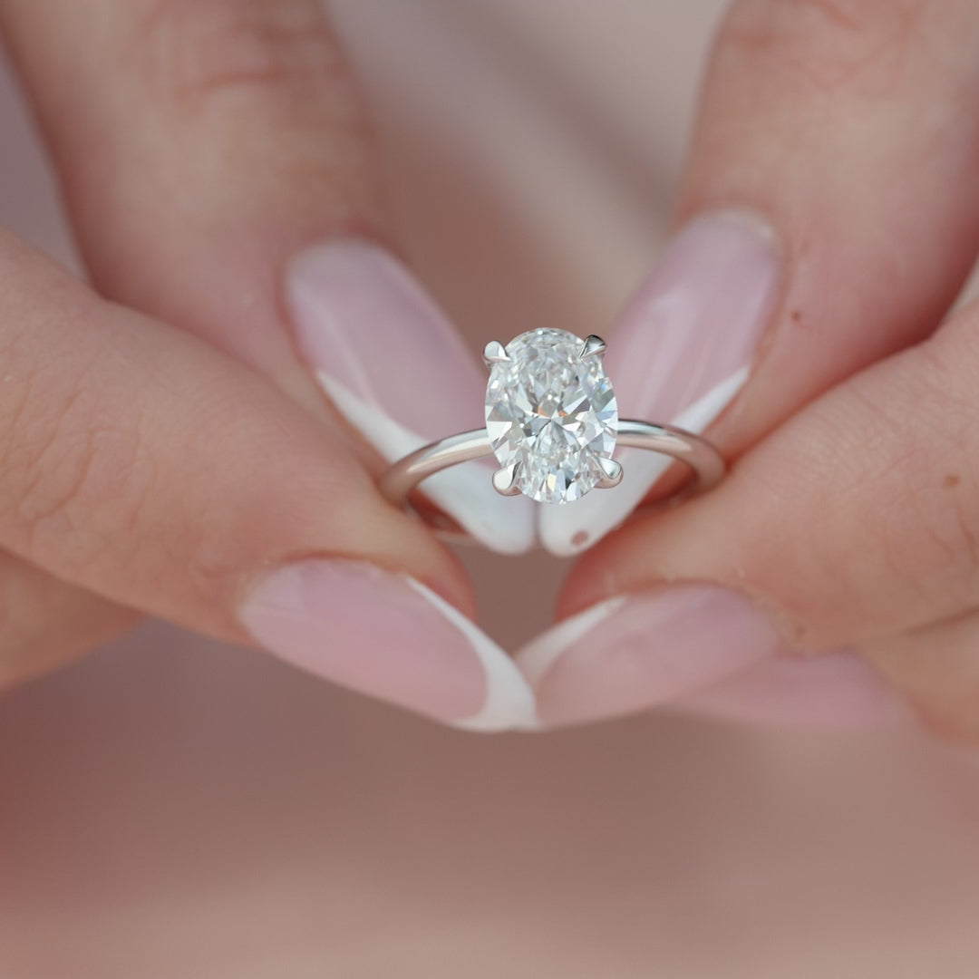The Cecelia Oval Lab Diamond Moissanite Engagement Ring