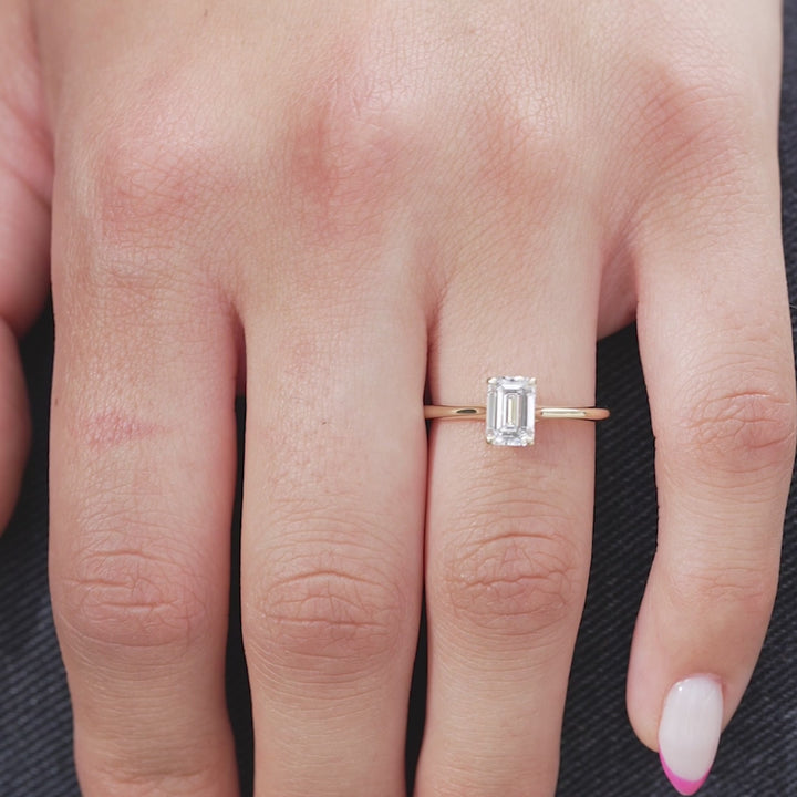 The Lacole Emerald Lab Diamond Moissanite Engagement Ring *Shown with 1 ct #material_gold