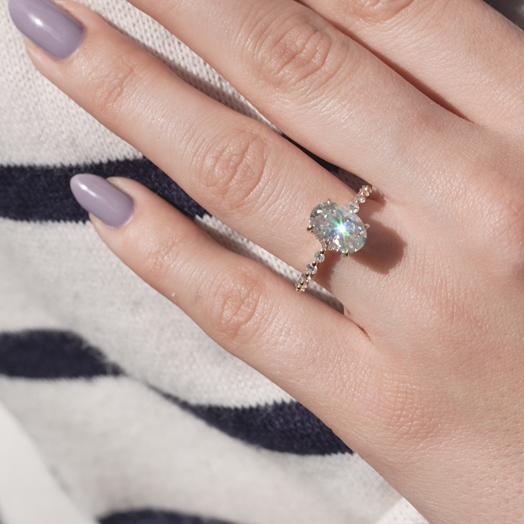 The Kimora Oval Lab Diamond Moissanite Engagement Ring