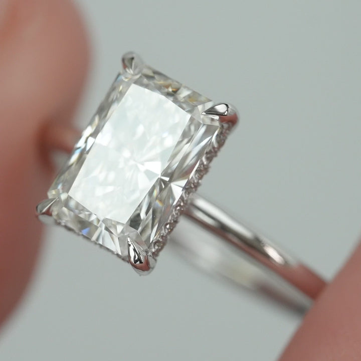The Liberty Radiant Lab Diamond Moissanite Engagement Ring *Shown with 2 ct #material_white