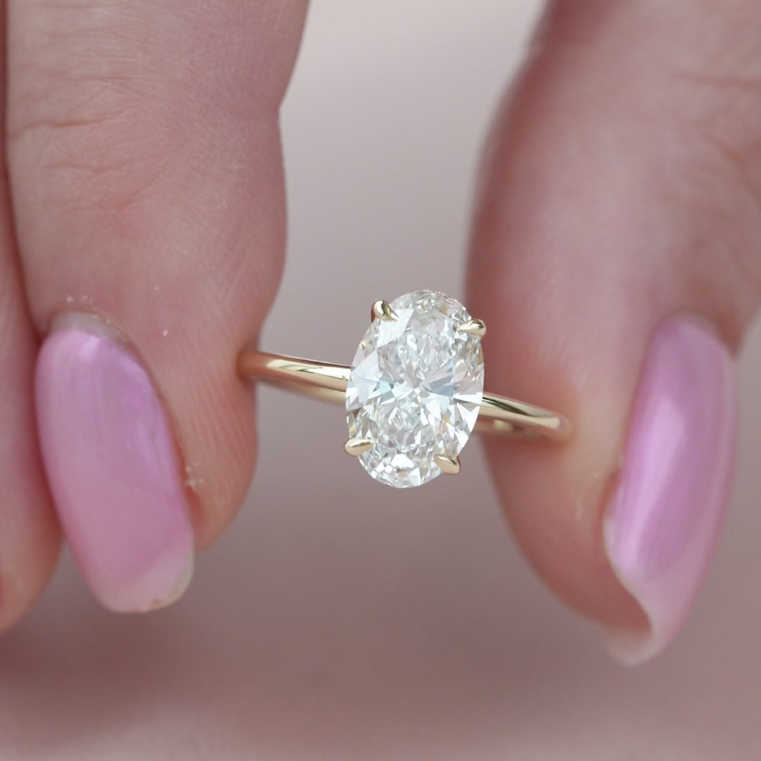 The Cecelia Oval Lab Diamond Moissanite Engagement Ring