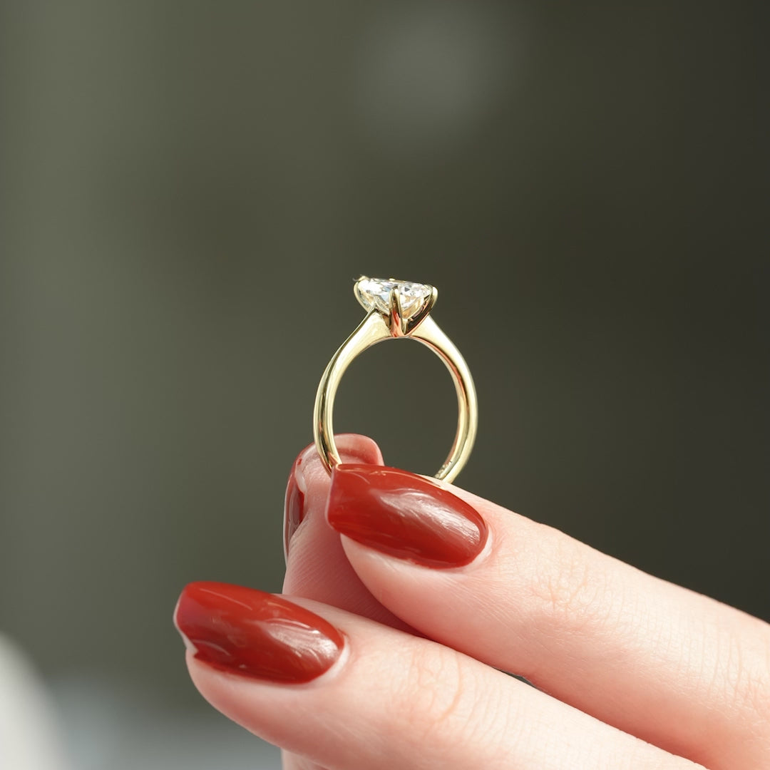 The Kendall Pear Lab Diamond Moissanite Engagement Ring