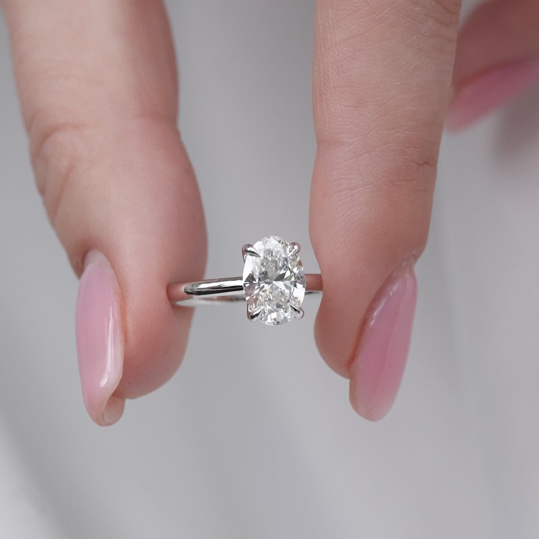 The Cecelia Oval Lab Diamond Moissanite Engagement Ring