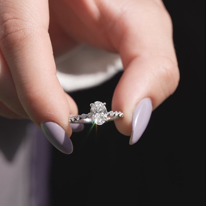 The Kimora Oval Lab Diamond Moissanite Engagement Ring *Shown with 1 ct #material_white