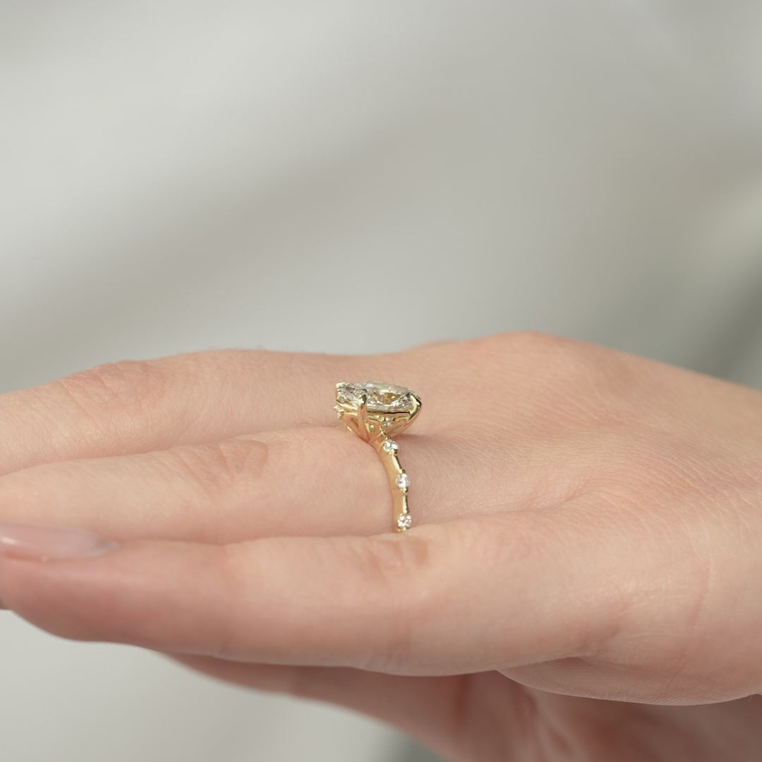 The Morgan Oval Lab Diamond Moissanite Engagement Ring