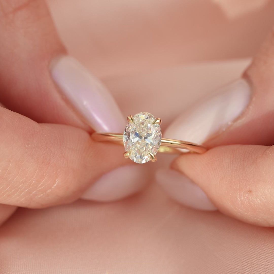 The Cecelia Oval Lab Diamond Moissanite Engagement Ring