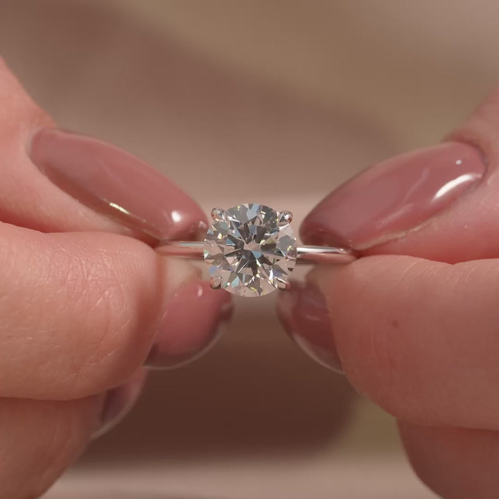 The Cecelia Round Lab Diamond Moissanite Engagement Ring *Shown with 2 ct #material_white