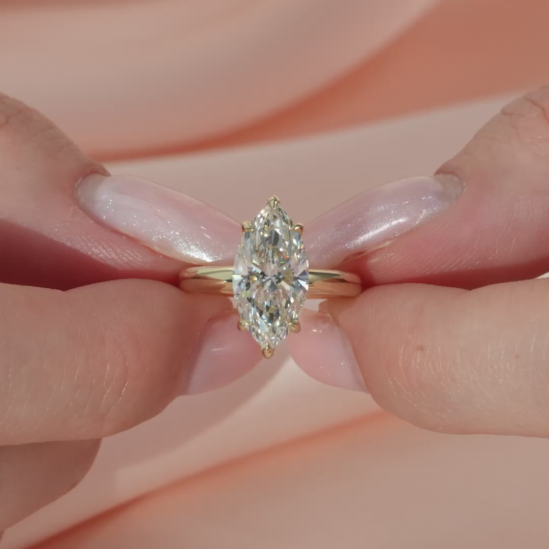 The Liberty Marquise Lab Diamond Moissanite Engagement Ring