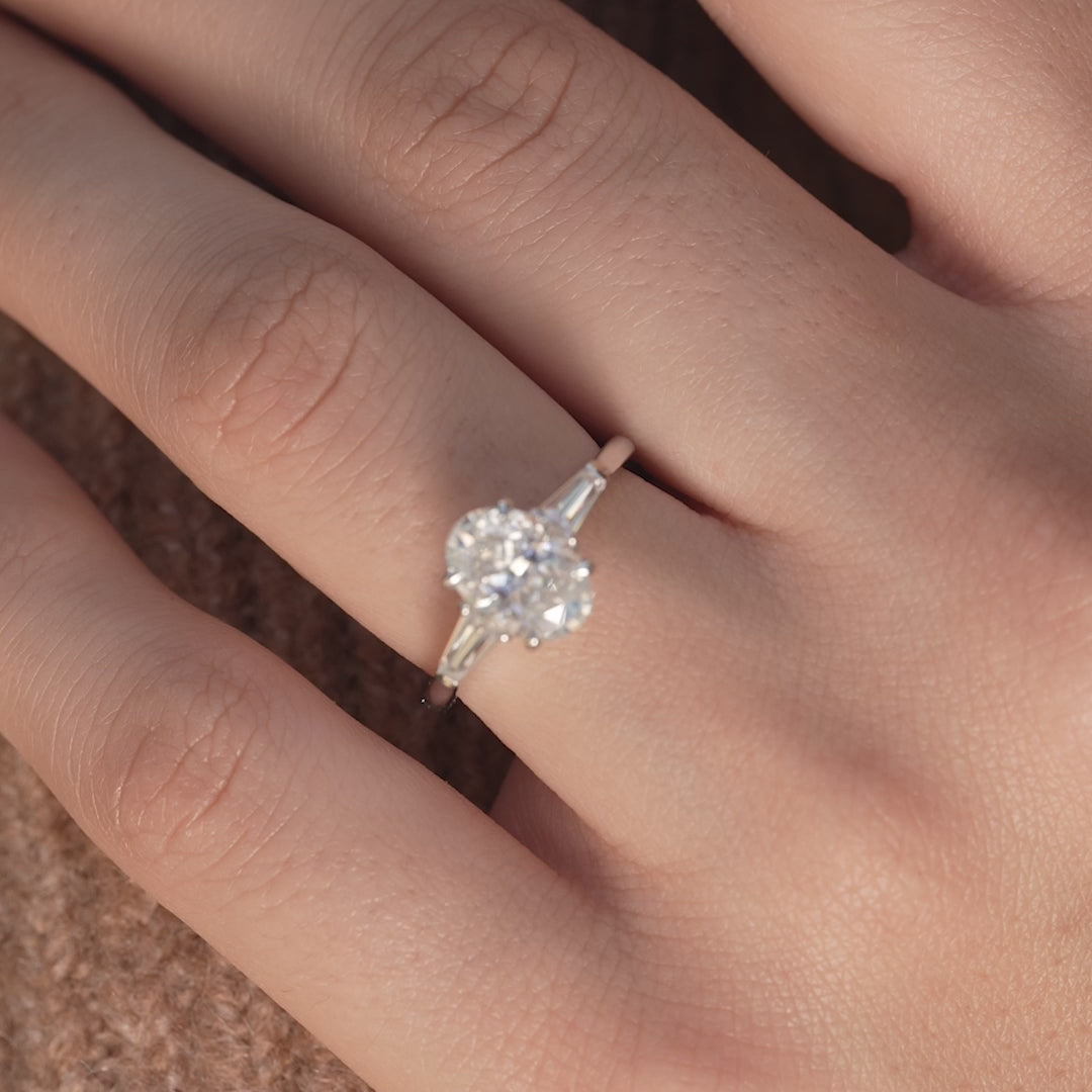 The Leona Oval Lab Diamond Moissanite Engagement Ring