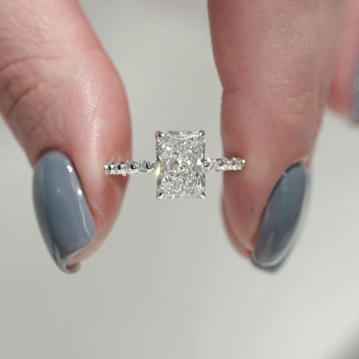 The Kimora Radiant Lab Diamond Moissanite Engagement Ring *Shown with 2.5 ct #material_white