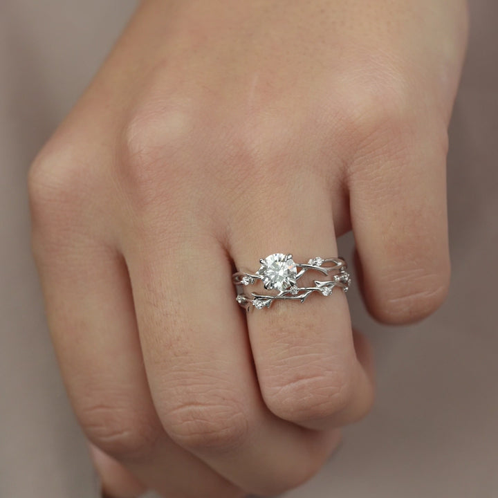 The Coco Round Lab Diamond Moissanite Engagement Ring *Shown with 1 ct #material_white