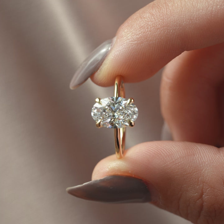 The Cecelia Oval Lab Diamond Moissanite Engagement Ring *Shown with 2 ct #material_gold
