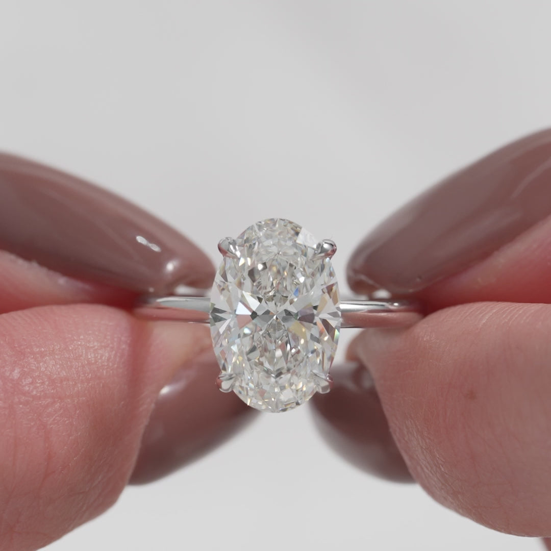The Cecelia Oval Lab Diamond Moissanite Engagement Ring