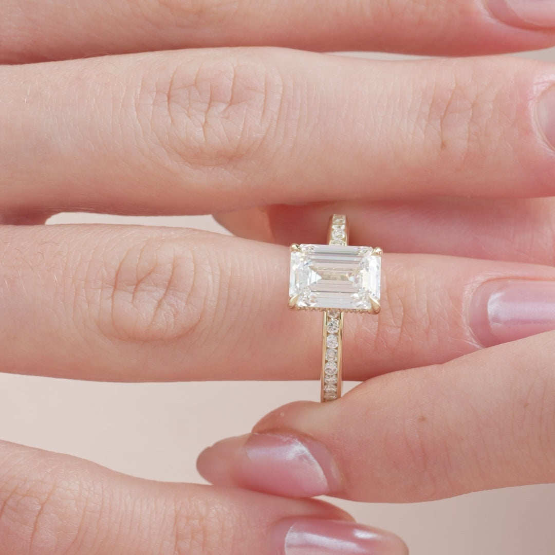 The Murphy Emerald Lab Diamond Moissanite Engagement Ring