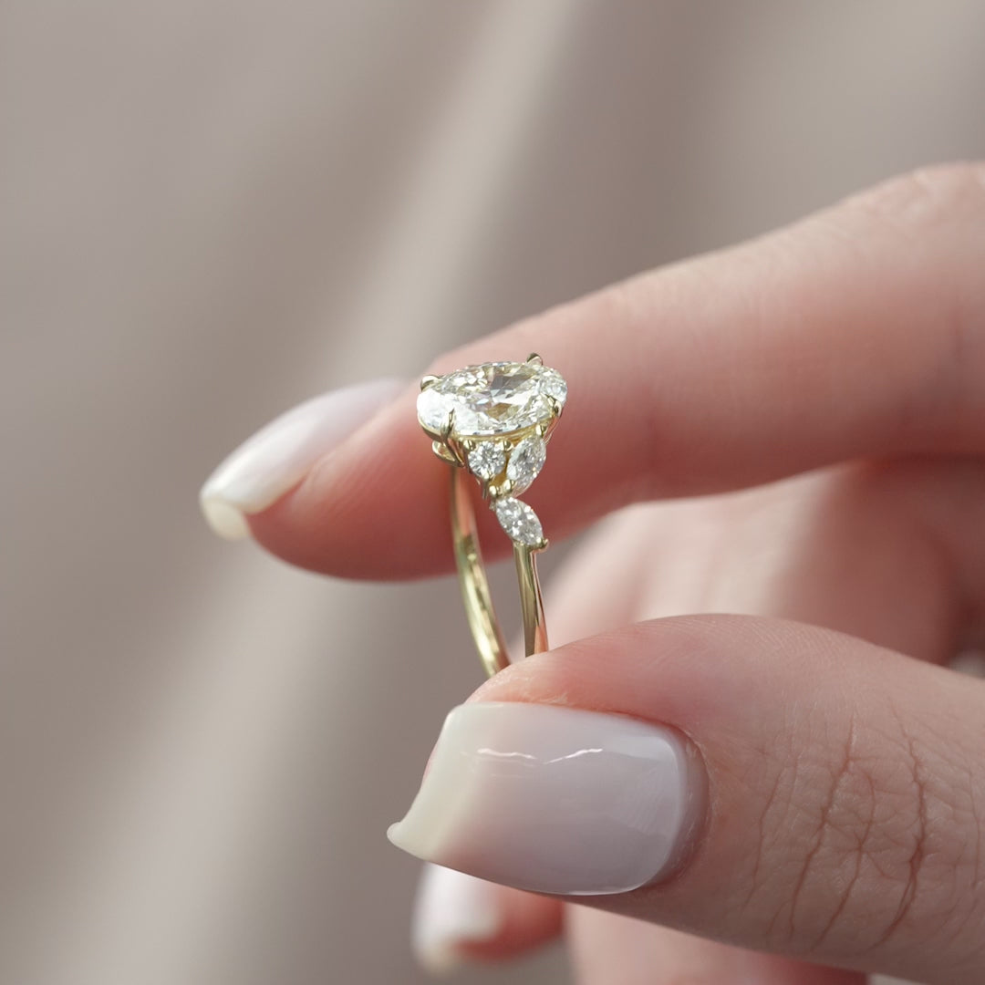 The Miranda Oval Lab Diamond Moissanite Engagement Ring